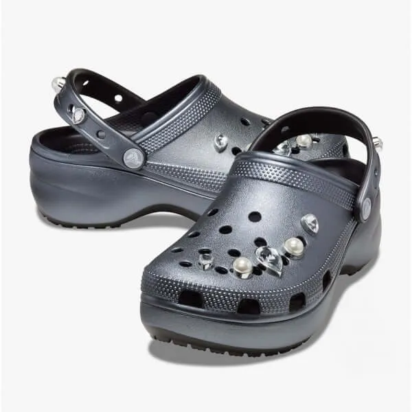 208342-001 CLASSIC PLATFORM Ladies Clogs Crystal Pearl Black