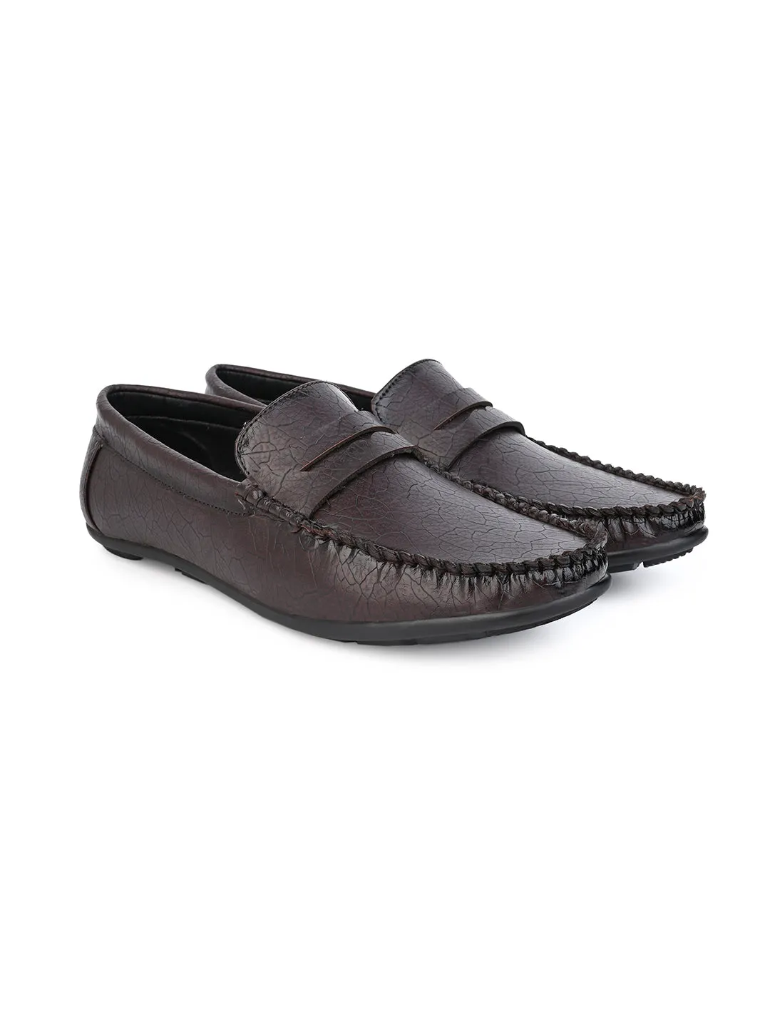 Alberto Torresi Synthetic Brown Loafers For Men