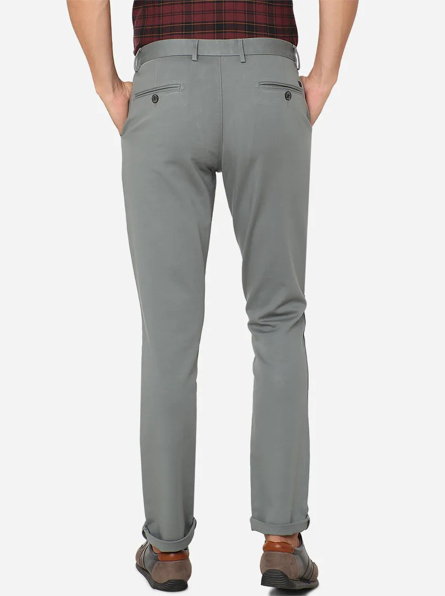 Ash Grey Solid Uno Fit Casual Trouser | JadeBlue