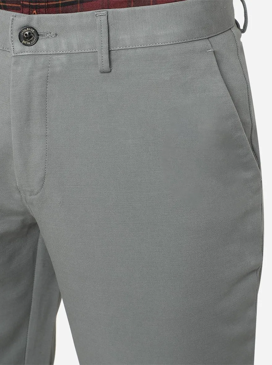 Ash Grey Solid Uno Fit Casual Trouser | JadeBlue