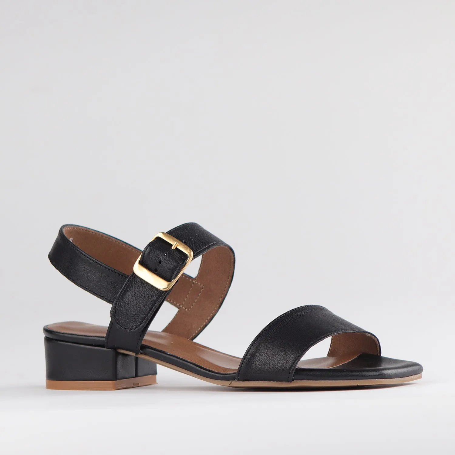 Block Heel Slingback Sandal in Black Multi1 - 12408