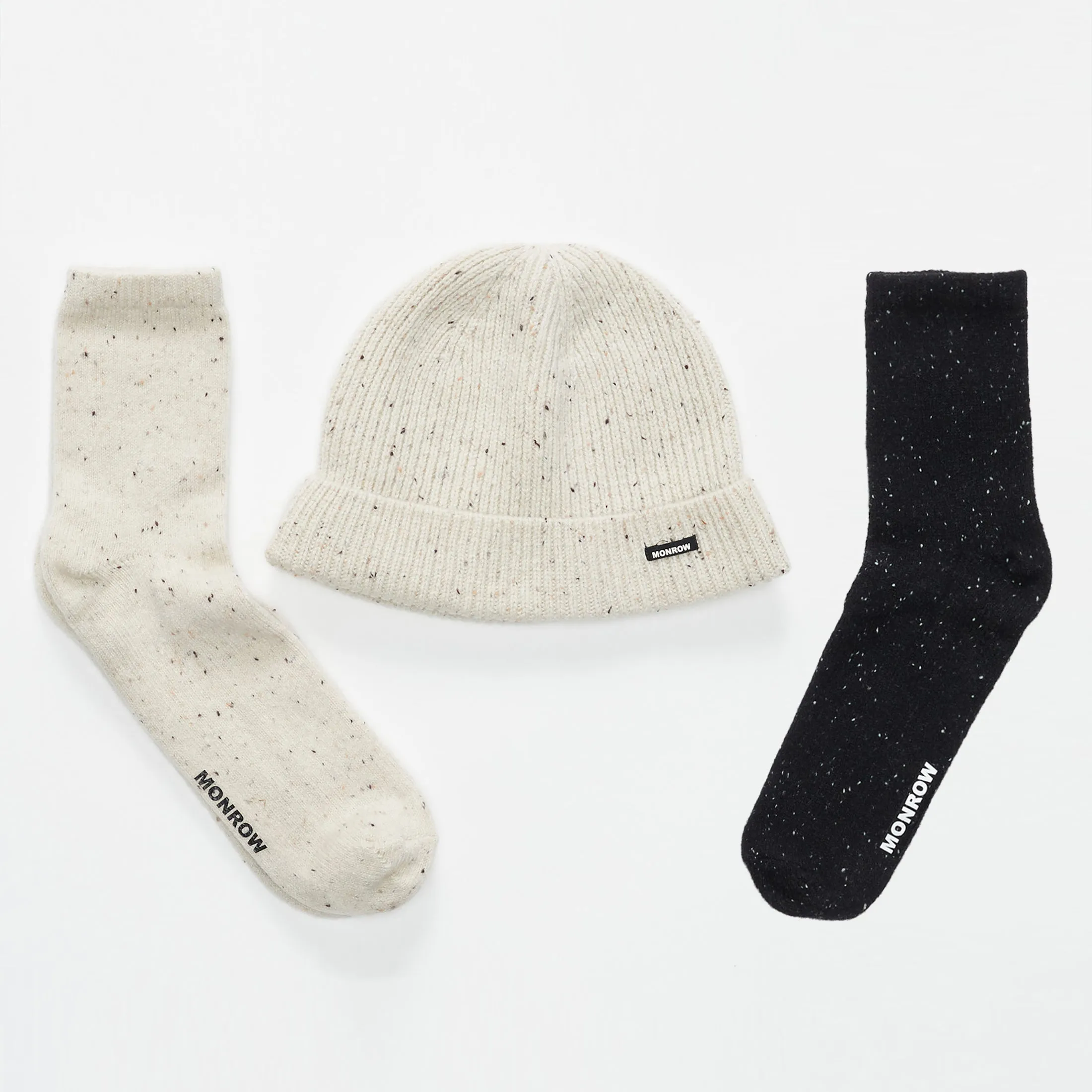 Cashmere Neps Cream Beanie Gift Set