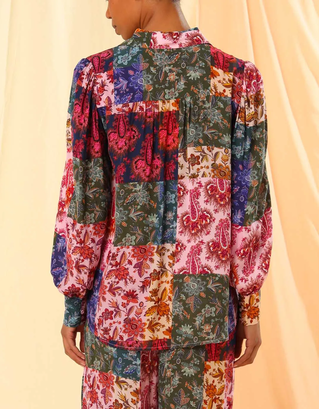 Charlotte Lapel Blouse - Mosaic Paisley