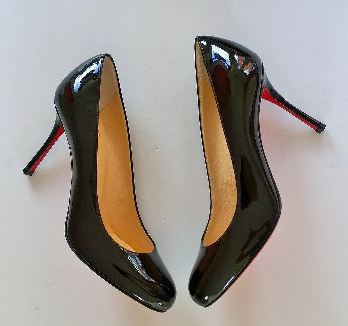 Christian Louboutin Fifetish 85 Black Patent Heels