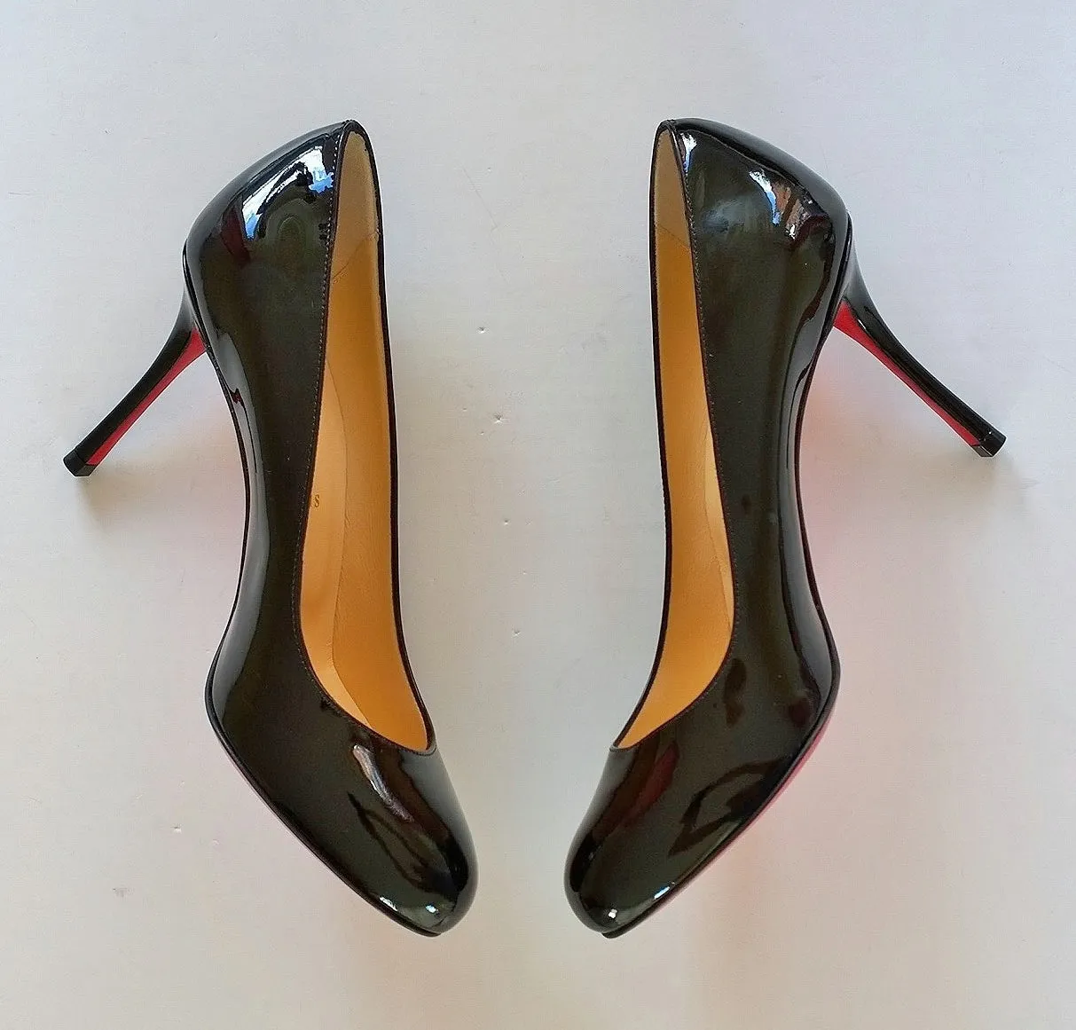 Christian Louboutin Fifetish 85 Black Patent Heels