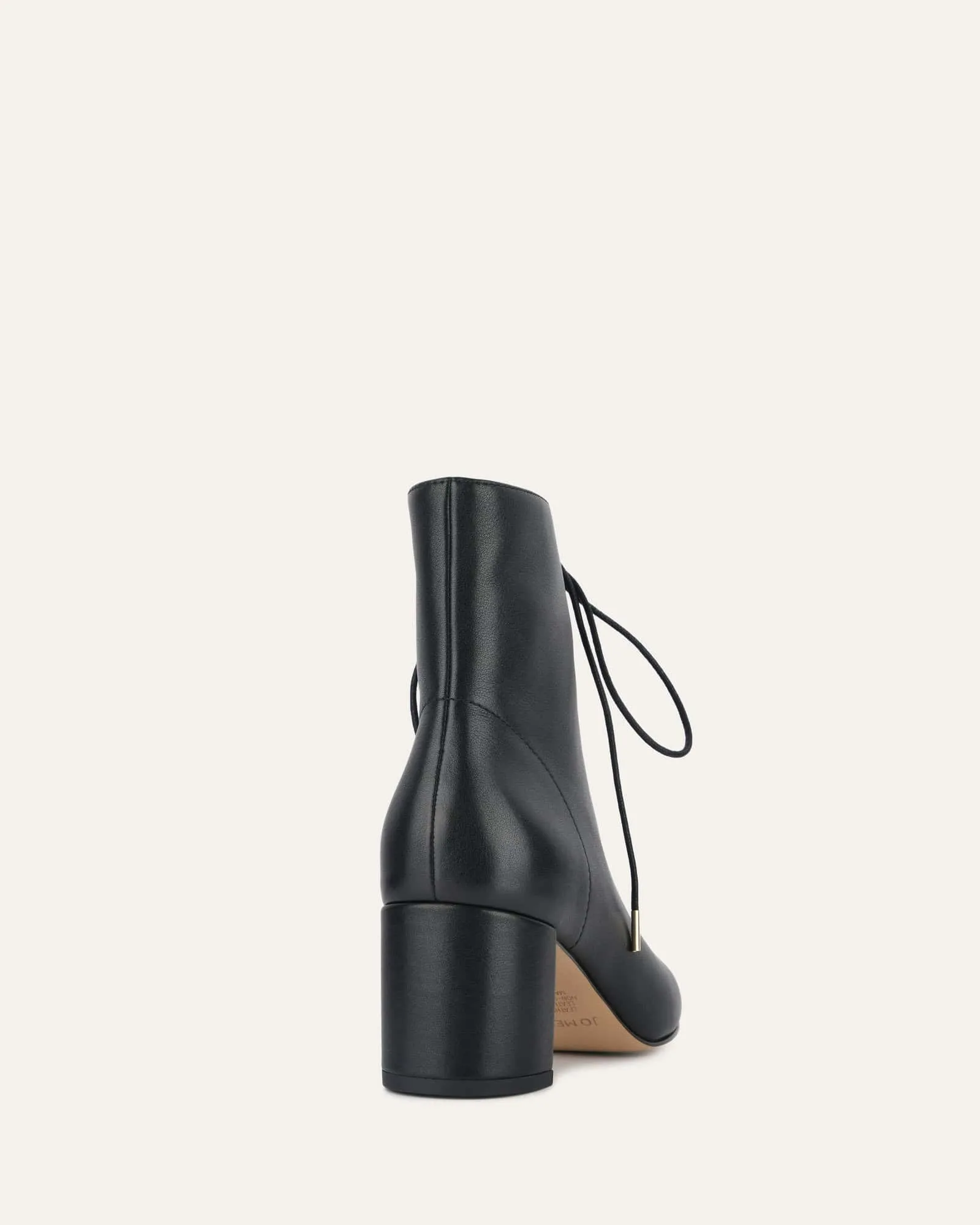 CORA MID ANKLE BOOTS BLACK LEATHER