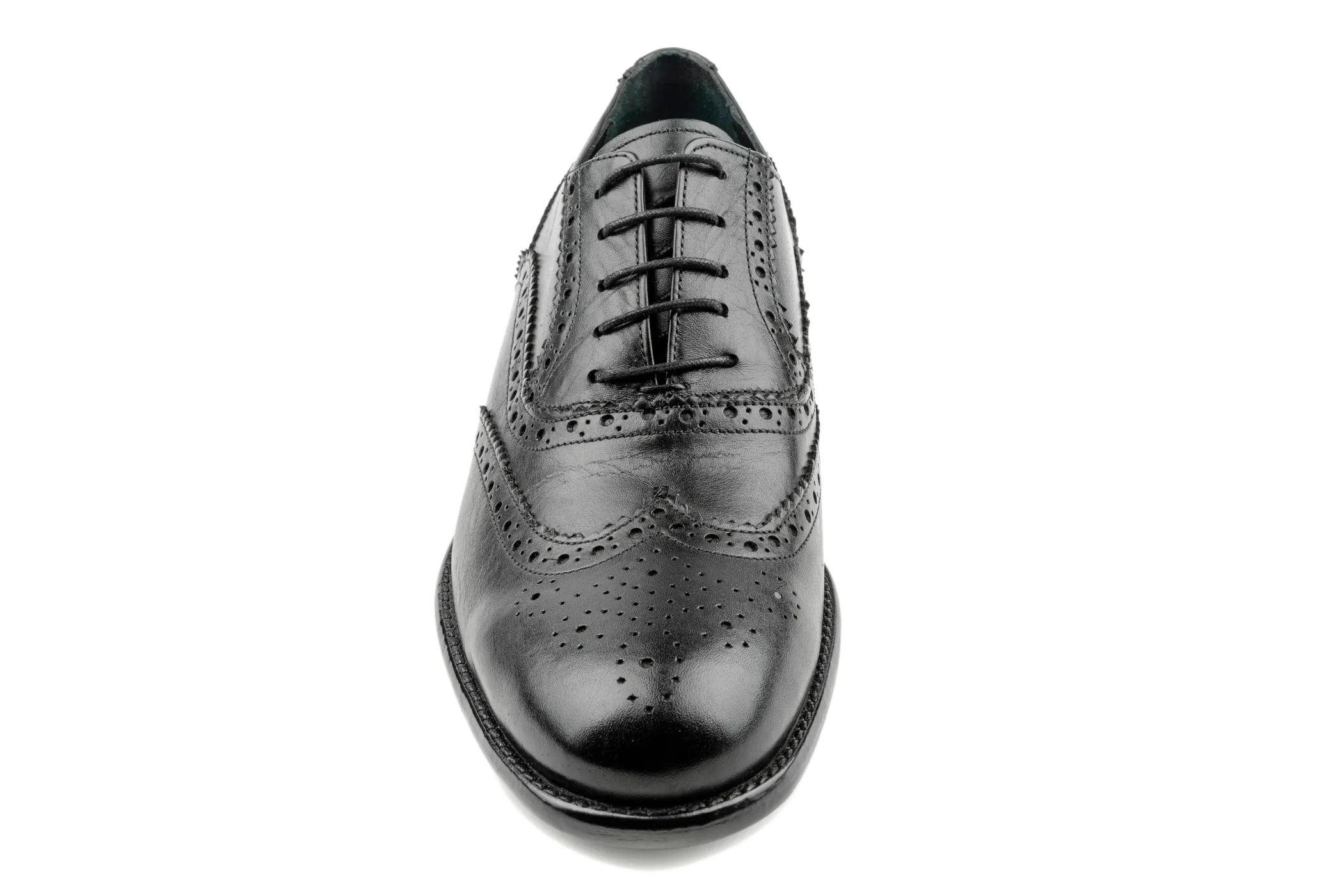 Debbano Gui Oxford Shoes, Top Grain Leather Oxfords for Men, Luxury, Men's Oxford Dress Shoes, Wingtip Shoes with Full Brogue Details, Black Oxford Shoes