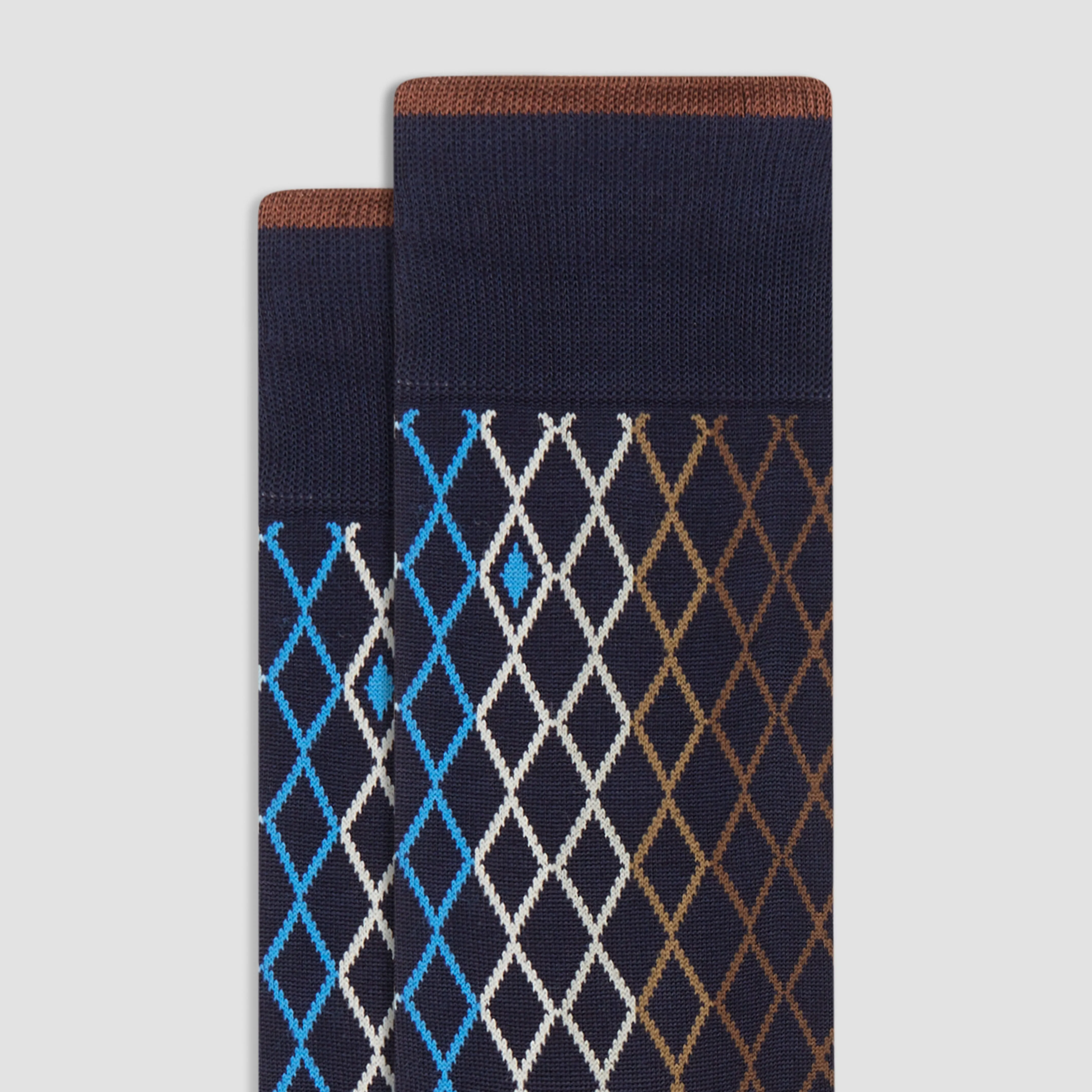 Diamond Check Mid-Calf Socks