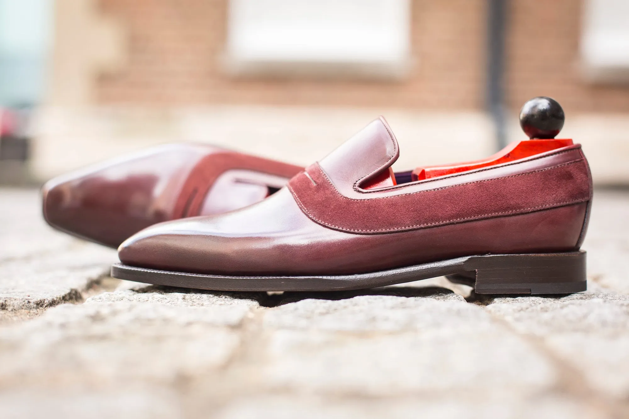 Marcos - MTO - Burgundy Calf / Burgundy Suede - LPB Last - Single Leather Sole