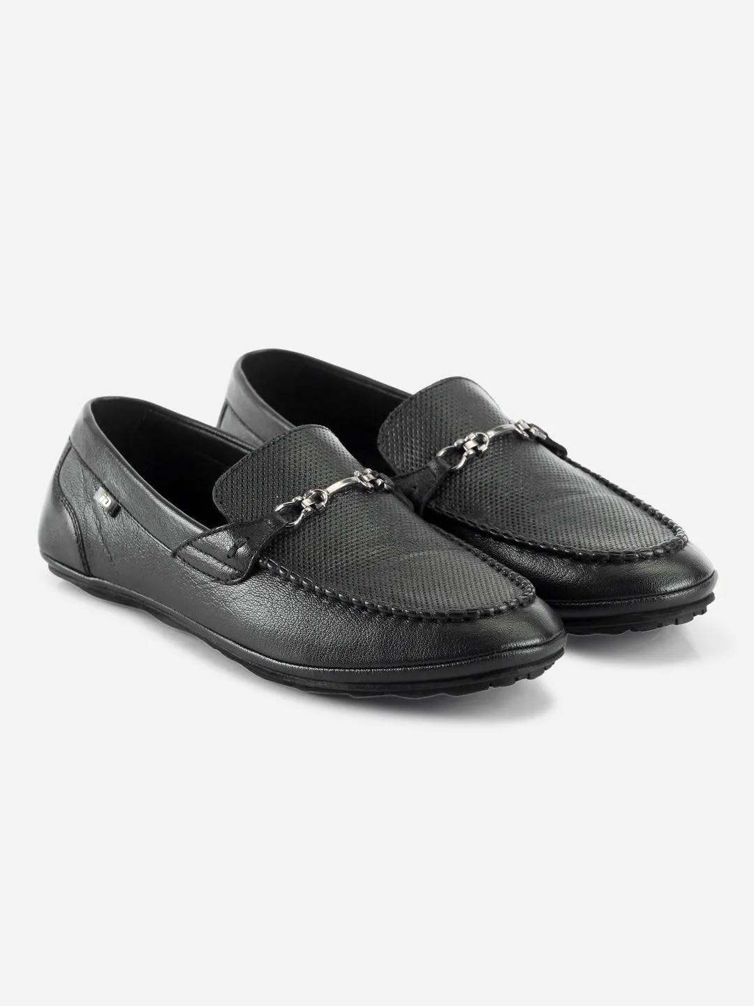 Men's Black Classic Metal Trim Saddle Loafer (ID1121)