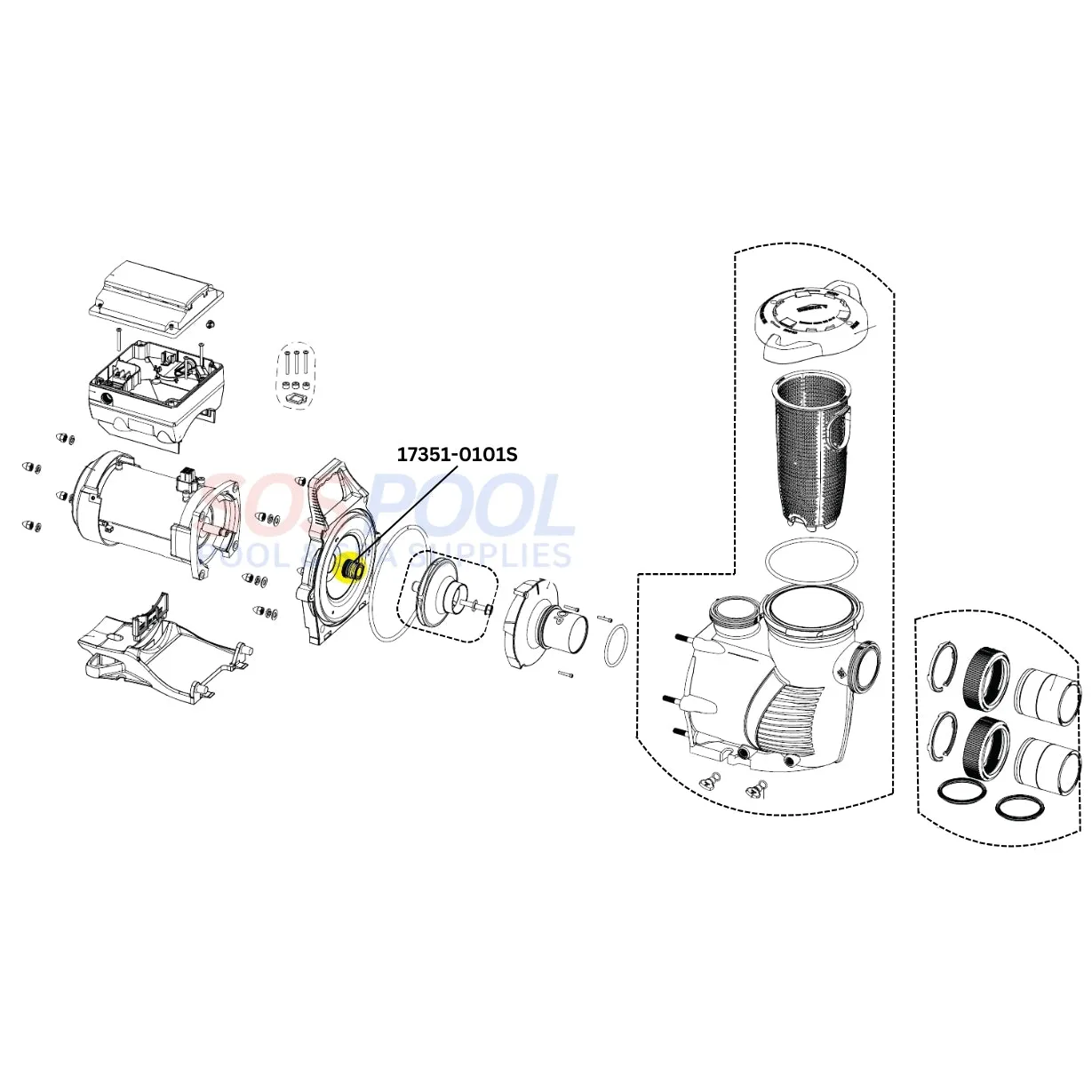 Pentair IntellifloXF Variable Speed Pump Shaft Seal | 17351-0101S