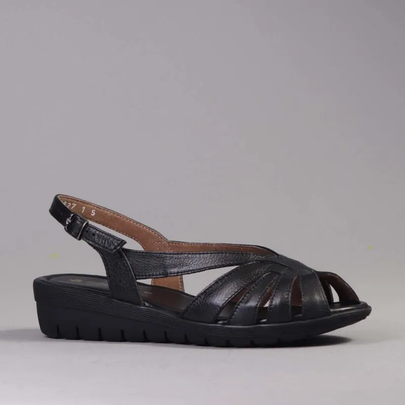 Slingback Sandal in Black - 12537