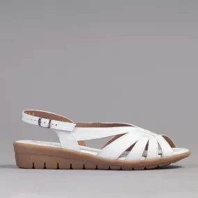 Slingback Sandal in White - 12537