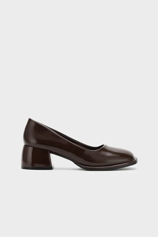 SQUARE TOE CHUNKY LOW HEEL PUMP