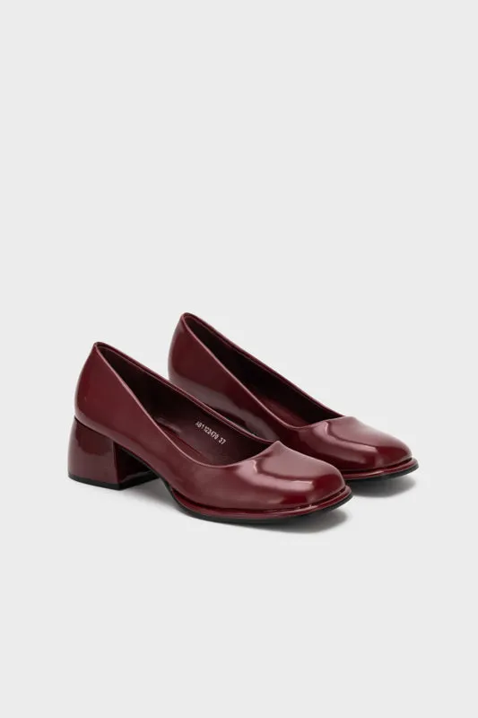 SQUARE TOE CHUNKY LOW HEEL PUMP