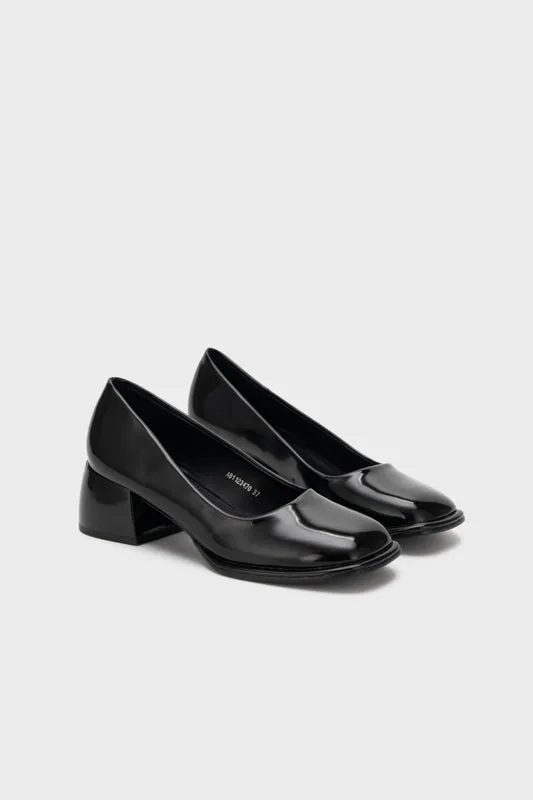 SQUARE TOE CHUNKY LOW HEEL PUMP