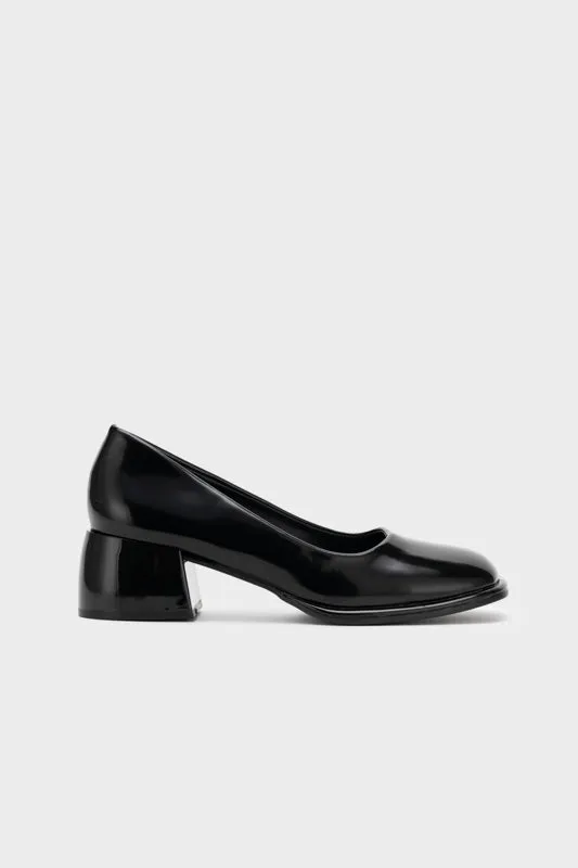 SQUARE TOE CHUNKY LOW HEEL PUMP