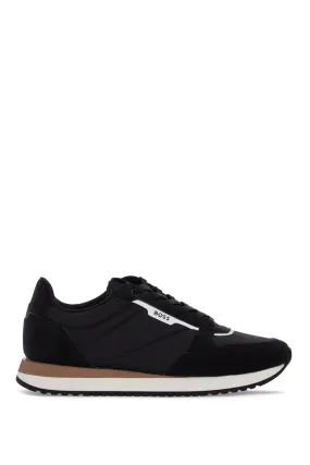 Suede Technical Pattern Athletic Sneakers