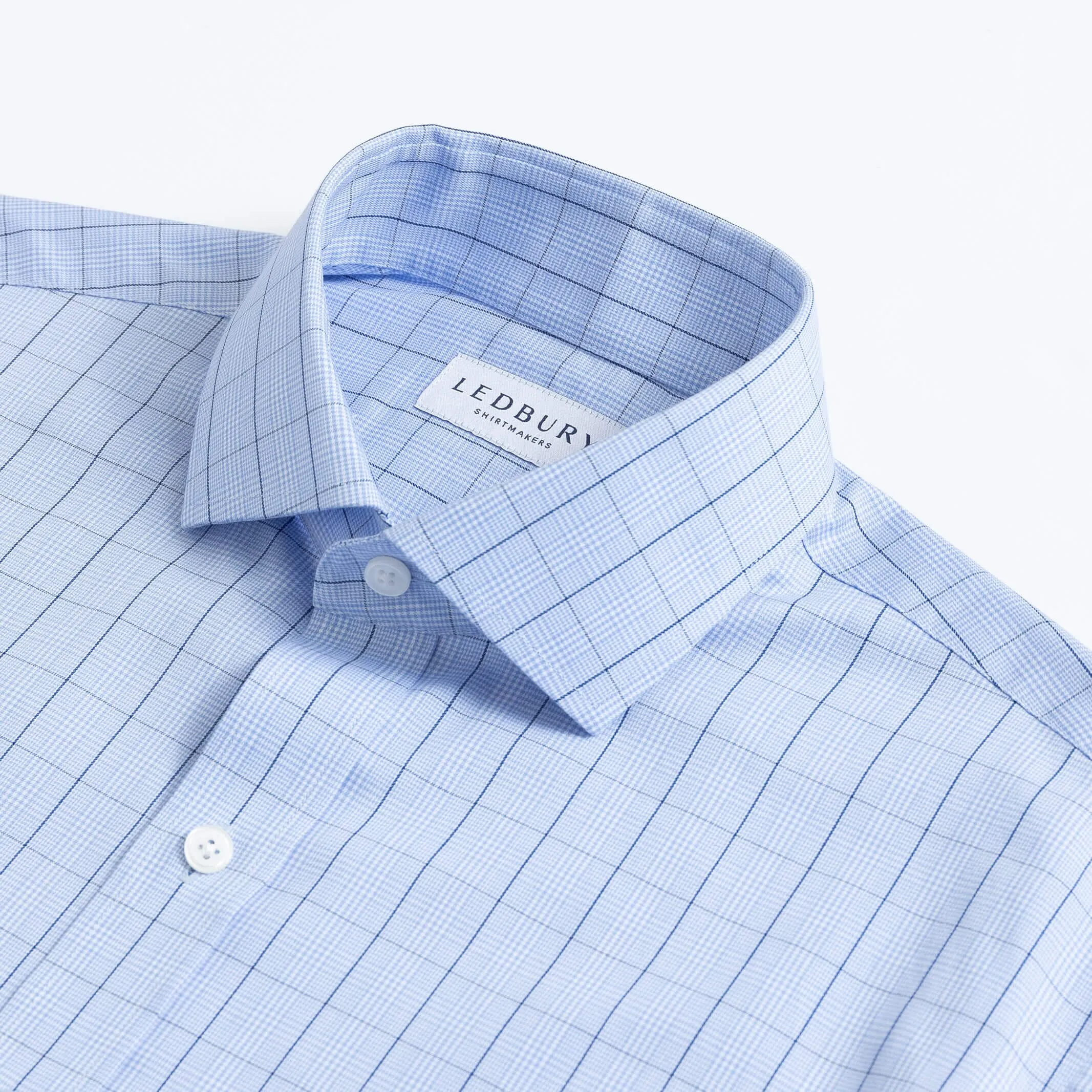 The Blue Lanvale Windowpane Custom Shirt