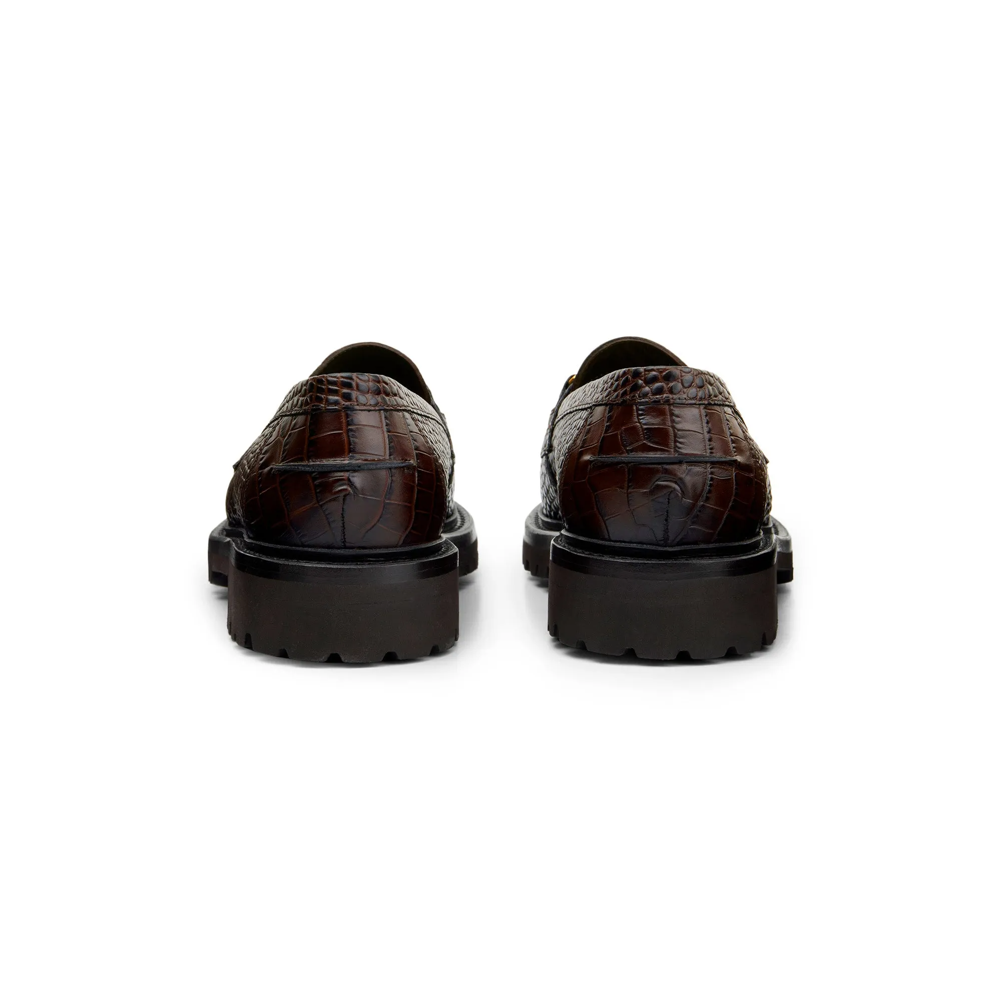 The Mason Horse Bit Loafer, Walnut Croc, Vibram 1757 Lug Sole