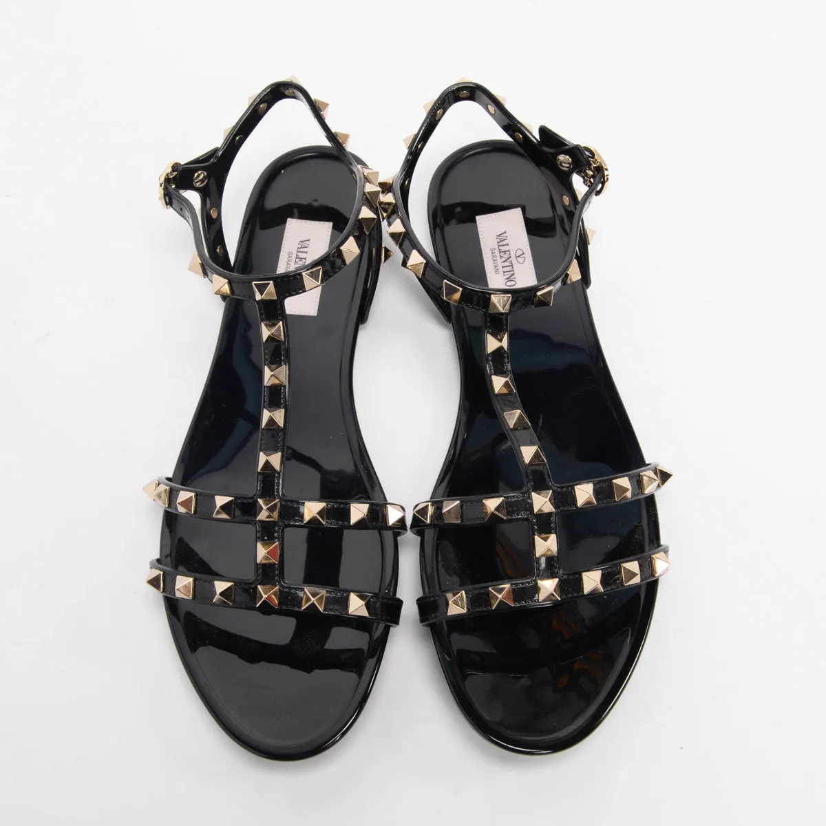 Valentino Black Jelly Rockstud Sandals 41