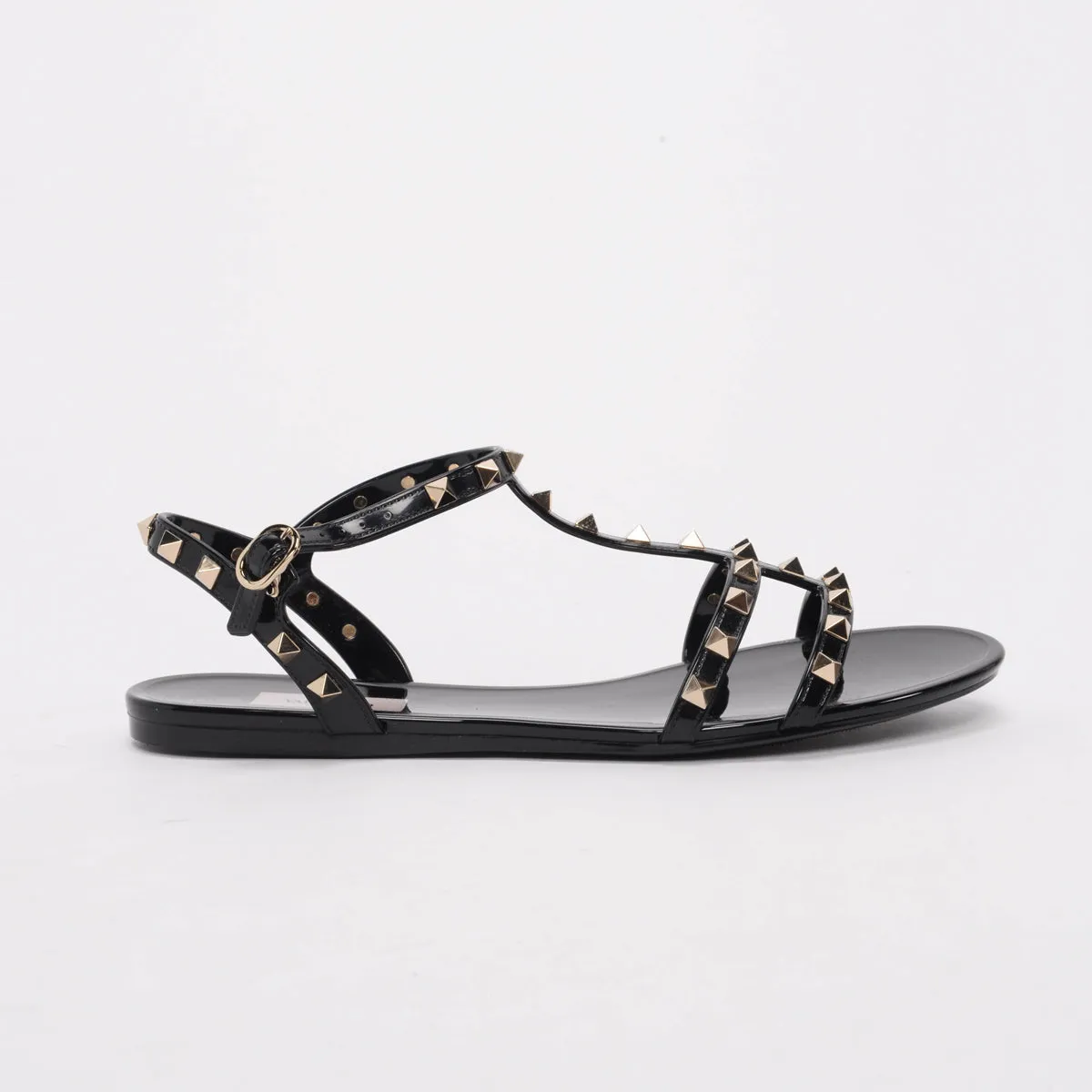 Valentino Black Jelly Rockstud Sandals 41