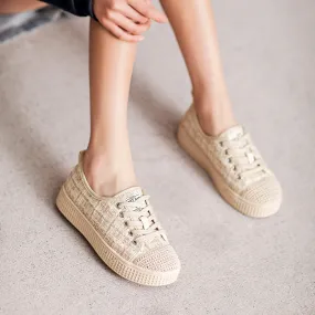 Women Fashion Minimalist Canvas Soft Flat Casual Shoes